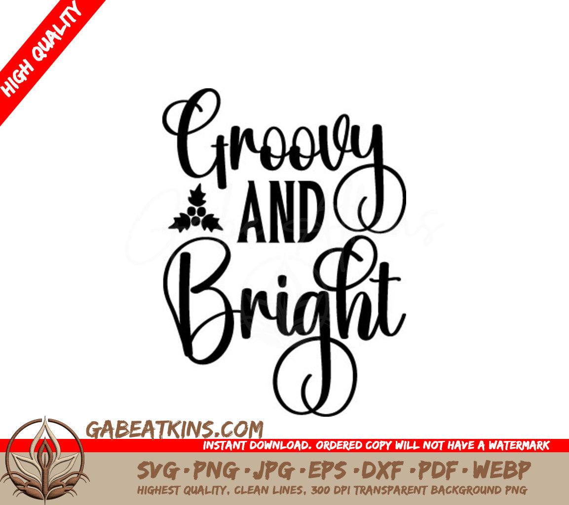 Groovy & Bright Christmas SVG - Sign SVG