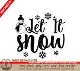 Let It Snow SVG - Snowman Christmas Sign SVG