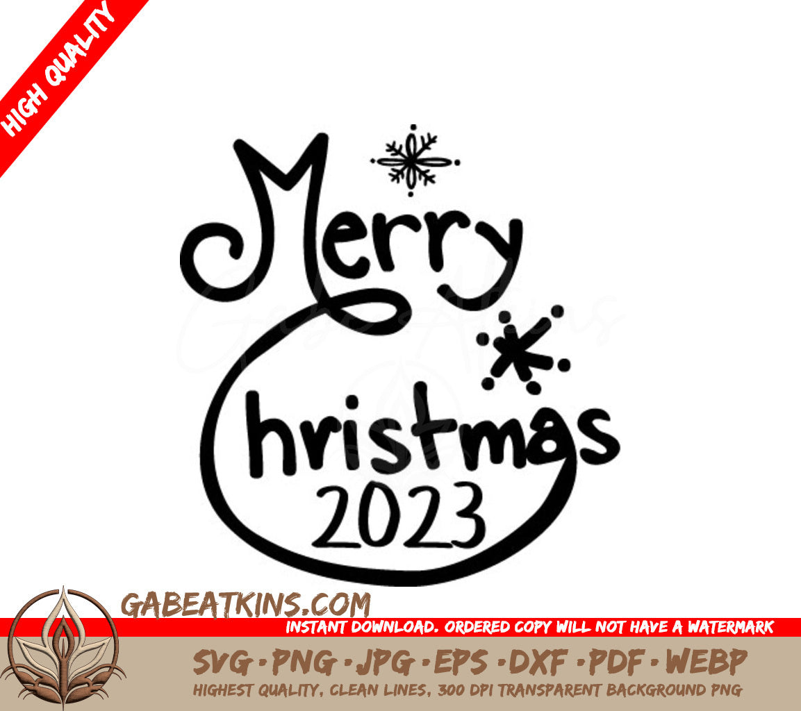 Snowflake Merry Christmas 2023 SVG SVG