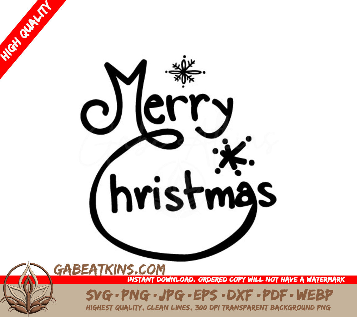 Merry Christmas Snowflake SVG Design SVG