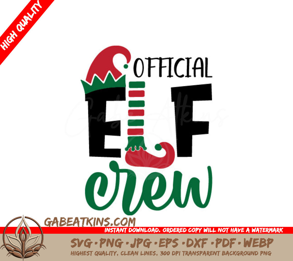 Official Elf Crew SVG Design - Christmas Elf Hat & Feet SVG