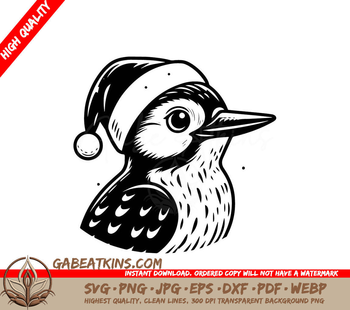 A Bird Wearing A Santa Hat SVG - Christmas Bird SVG