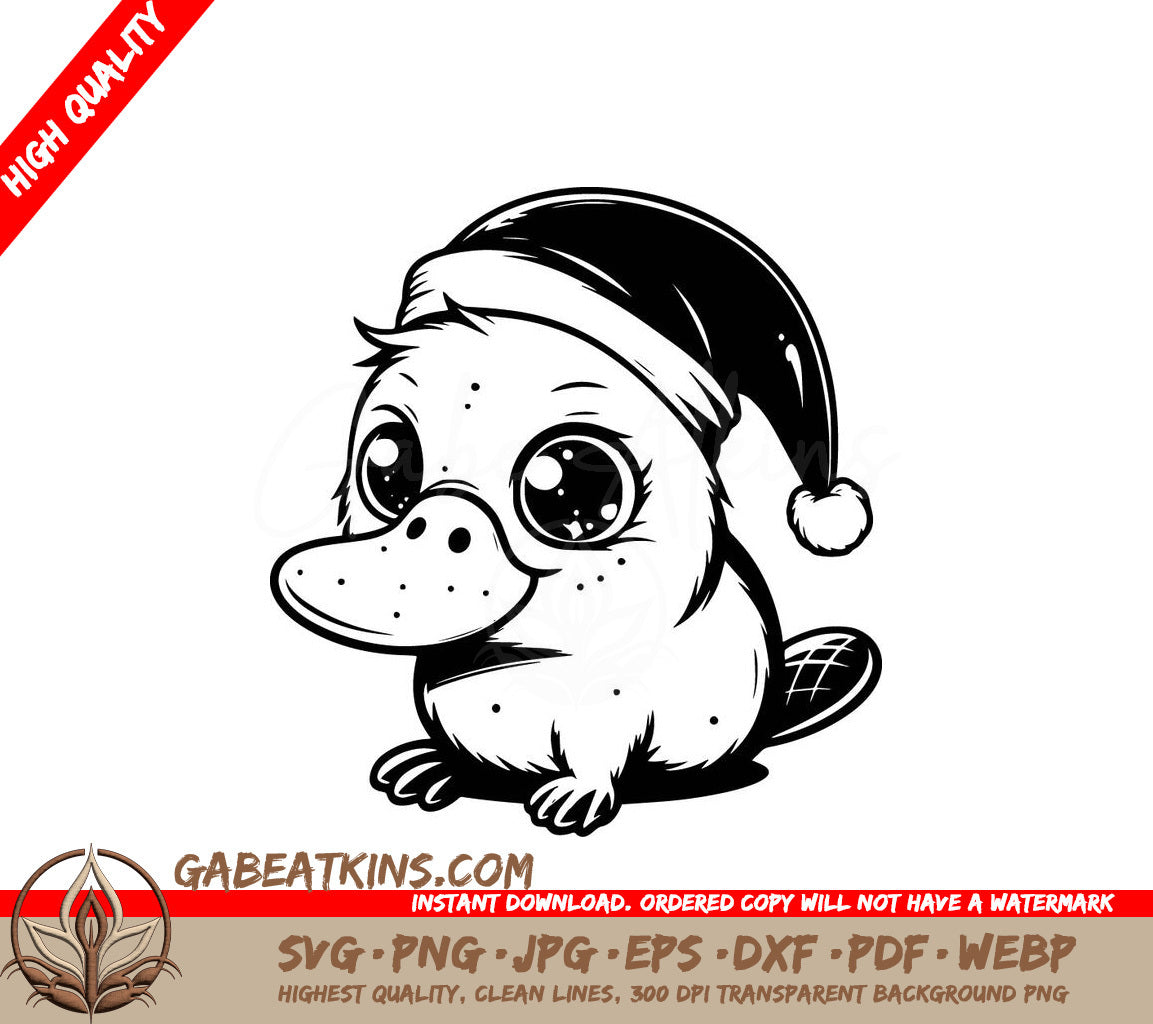 A Duck Wearing A Santa Hat SVG - Christmas Platypus SVG