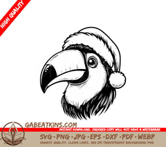 A Toucan Wearing A Santa Hat SVG - Christmas Toucan SVG