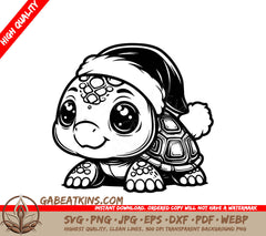 A Turtle Wearing A Santa Hat SVG - Christmas Turtle SVG