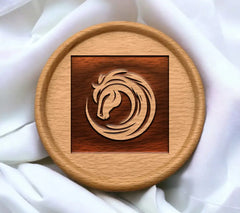 Circular Horse Head Logo Vector Brand Logo