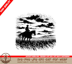 Cloudy Cowboy Trek Digital Design SVG