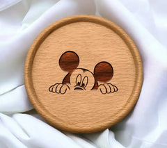 Mickey Mouse Peeking SVG - Face Drawing for Coasters SVG