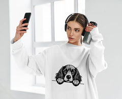 Cocker Spaniel Peeking Over Fence SVG SVG