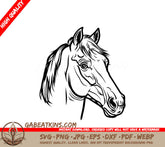 A Horses Head SVG - Coloring book vector illustration of drawing of Horse SVG