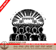 A Crowd At A Concert SVG - Concert Audience SVG