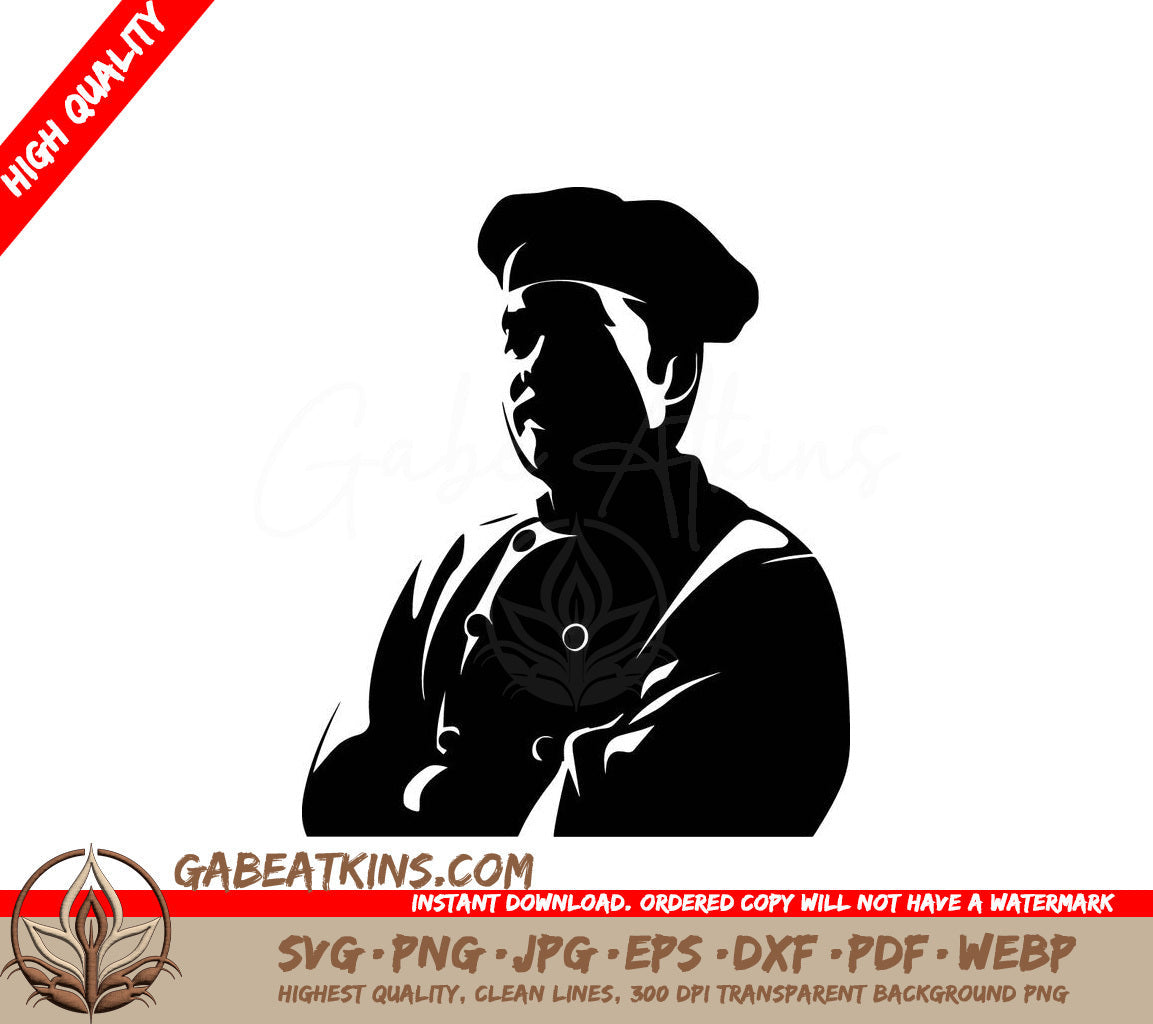 A Chef With His Arms Crossed SVG - Confident Chef SVG