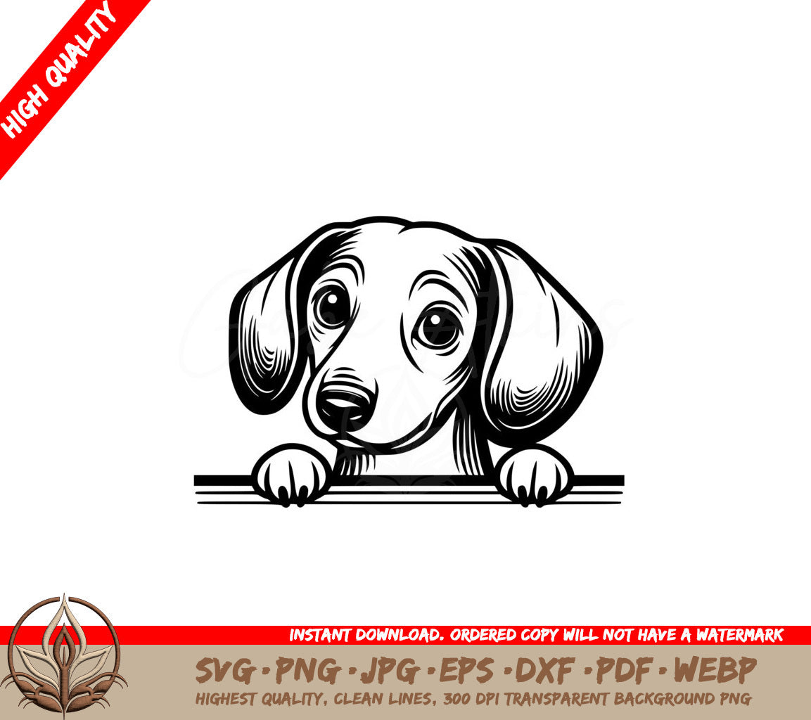 Contemplative Dachshund Digital Product SVG