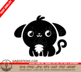 Dog & Cat with Big Eyes SVG Silhouette Bundle SVG