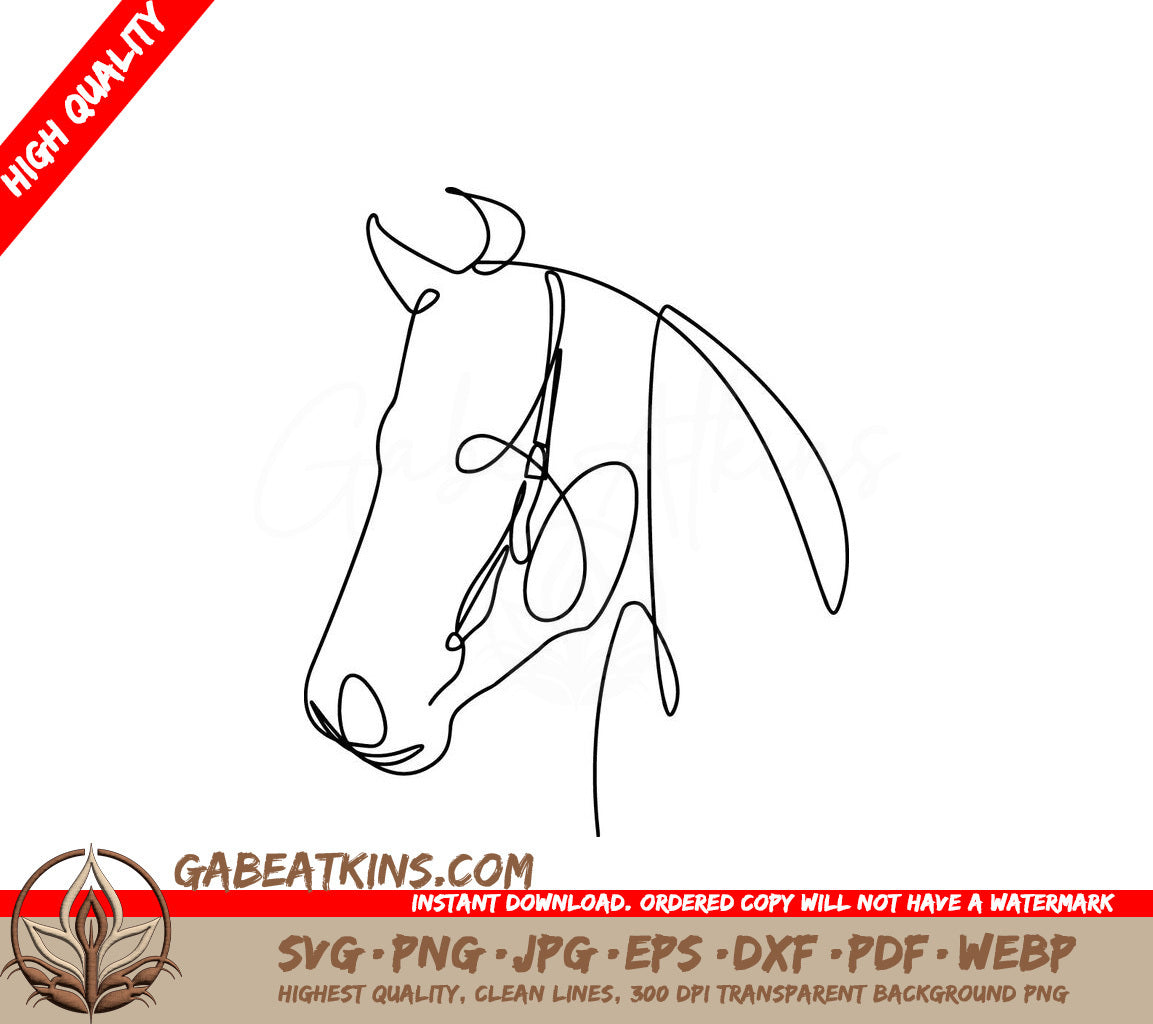 A Continuous Line Drawing Of A Horses Head SVG - Continuous line hand drawing vector illustration horse art SVG