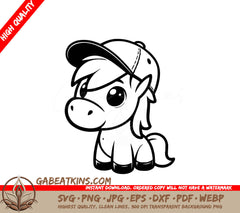 A Pony Wearing A Baseball Cap SVG - Cool Pony SVG