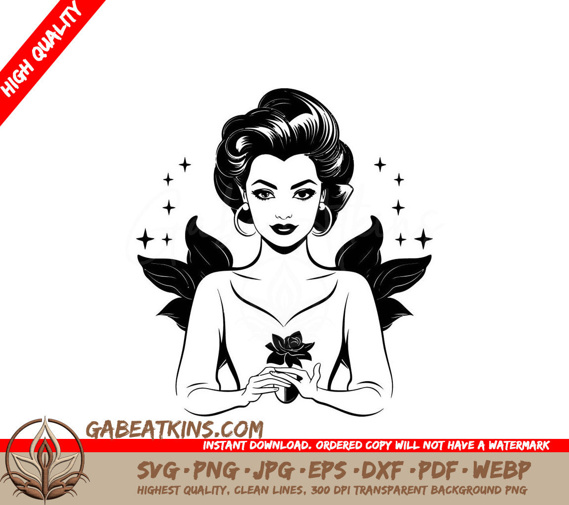 Corporate Queen SVG Professional Woman Holding a Rose SVG