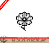 Cosmos Bloom Elegance SVG - Digital Product with Multiple File Formats