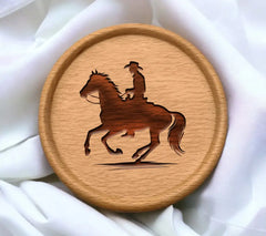 Cowboy Riding A Horse Silhouette Vector Illustration