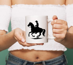 Cowboy Riding A Horse Silhouette Vector Illustration