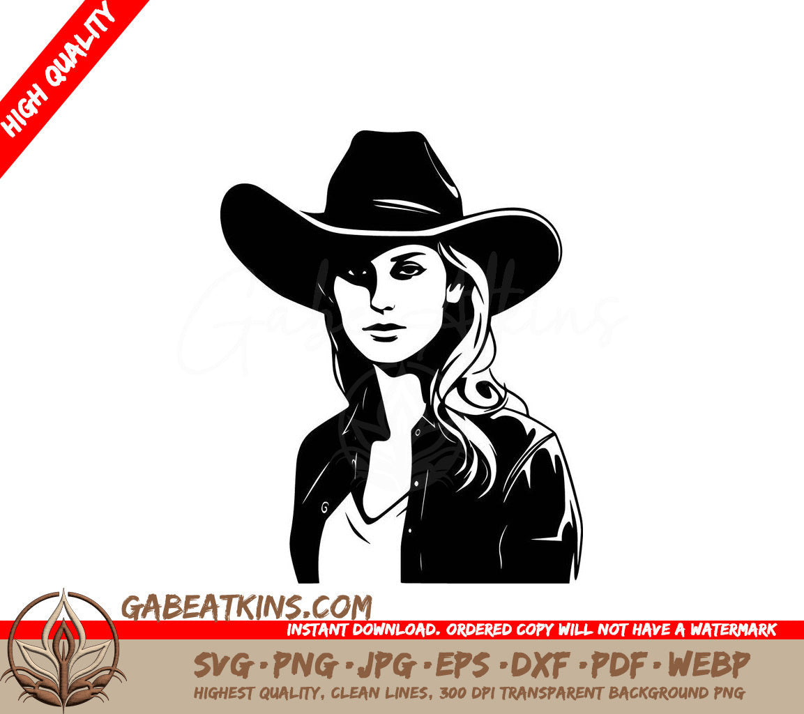A Woman Wearing A Cowboy Hat SVG - Cowgirl Confidence SVG