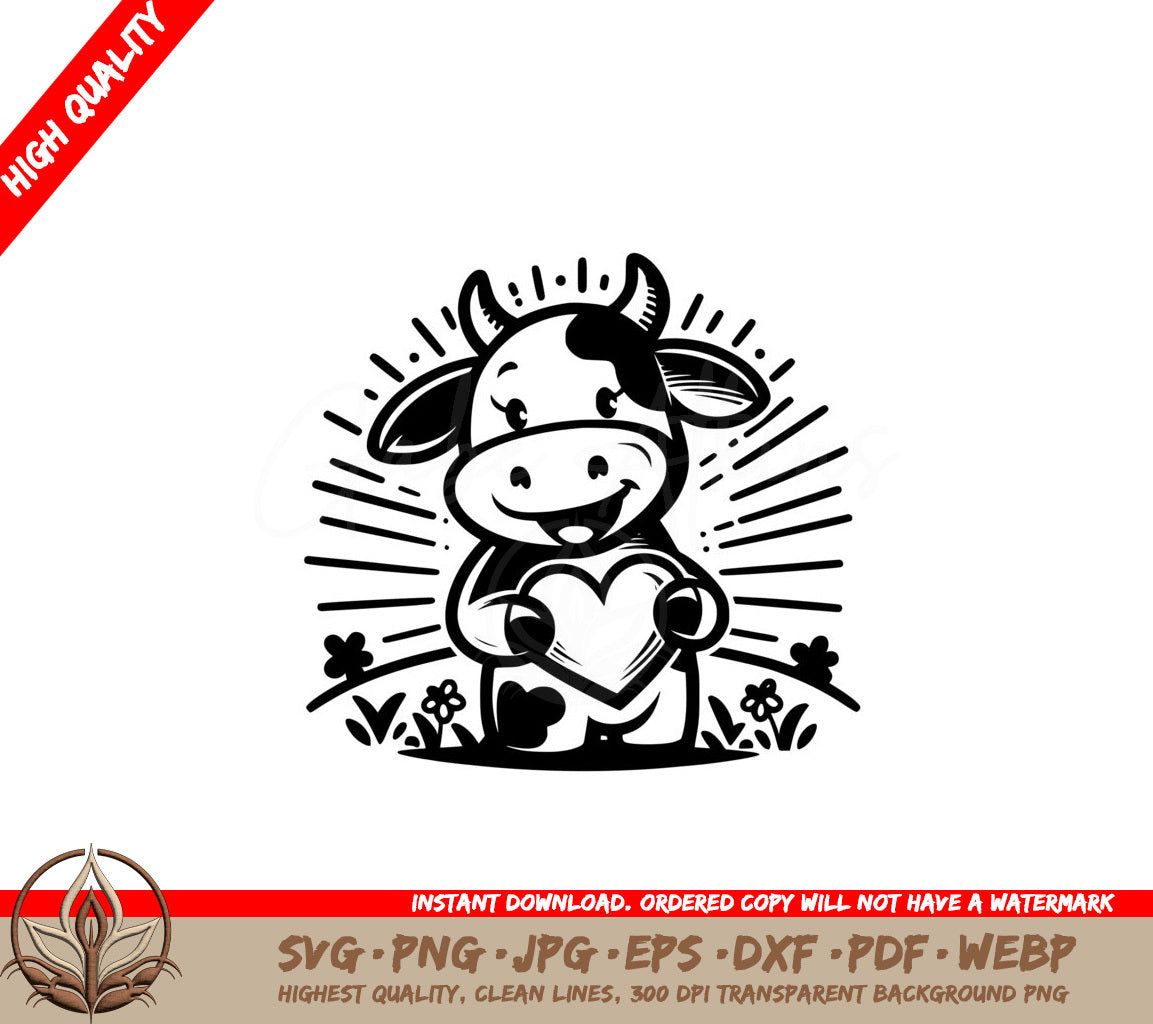 Cows Heart Embrace SVG - Digital Product File Multi-Format