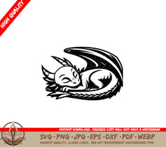 Cozy Curled Dragon SVG Format