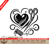 A Heart Scissors And A Spool Of Thread SVG - Crafty Heart SVG
