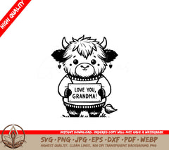 Grandma Love Cow SVG