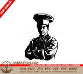 A Chef With His Arms Crossed SVG - Culinary Master SVG