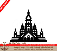 Castle with C SVG - Cultural Heritage Temple Silhouette SVG