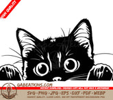 A Cat Peeking Over A Wall . SVG - Curious Cat Peeking SVG