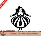 Plus Size Woman in Striped Dress -  SVG Illustration SVG