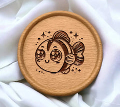 Cute Baby Fish SVG - Coloring Page for Kids SVG