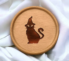 Black Cat Witch Hat Silhouette SVG - Cute Halloween Design SVG