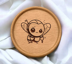 Cute Bee with M SVG - Cartoon Character Illustration SVG