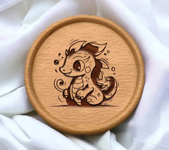 Cute Seahorse with Oui SVG - Hand Drawn Vector Illustration SVG