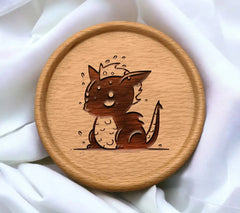 Cute Kawaii Dragon & Cat SVG - Hand Drawn Illustration SVG