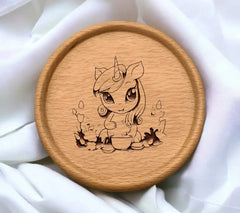 Cute Unicorn Drinking Milk SVG Vector Illustration SVG