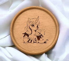 Cute Unicorn Tea Party SVG - Cartoon Garden Illustration SVG