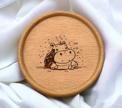 Cute Hippo Splashing in Puddle - Doodle SVG SVG