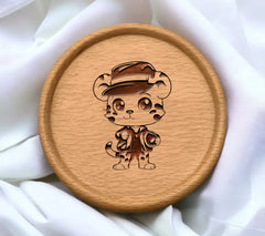 Cute Leopard in Hat & Leather Jacket - SVG Illustration SVG