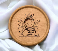 Cute Crowned Bee SVG - Vector Illustration SVG