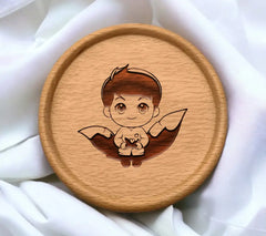 Cute Boy Holding Butterfly SVG - Illustration SVG