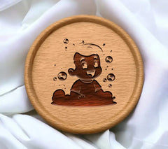 Cute Boy Playing with Bubbles - SVG Illustration SVG