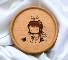Cute Fairy with Crown SVG - Drawing SVG