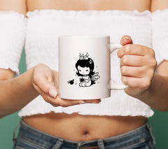 Cute Fairy with Crown SVG - Drawing SVG
