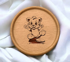 Cute Tiger Cub Sitting on Rock SVG - Illustration SVG