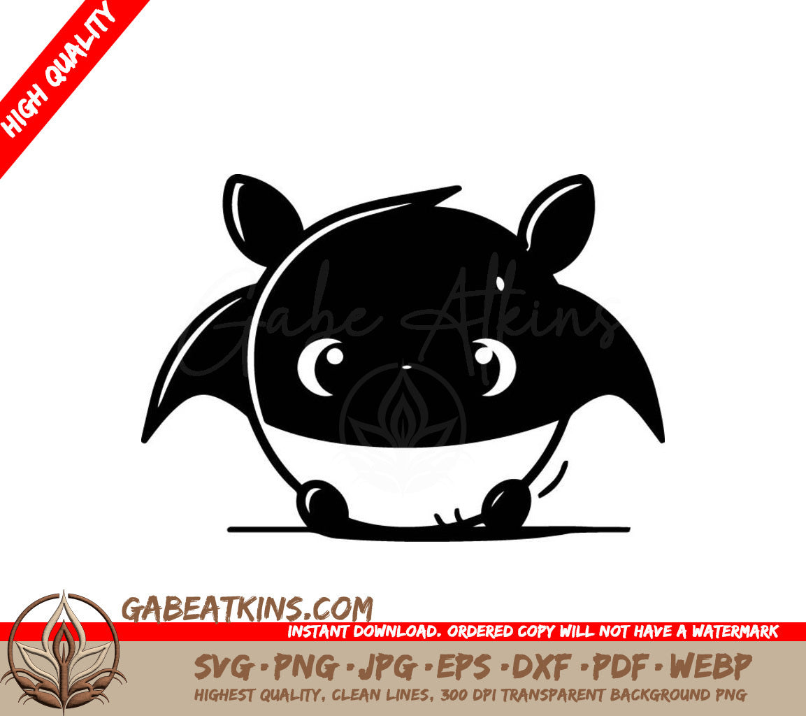 Cute Bat Cartoon Mascot SVG Illustration SVG