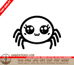 Cute Spider with Big Eyes SVG SVG